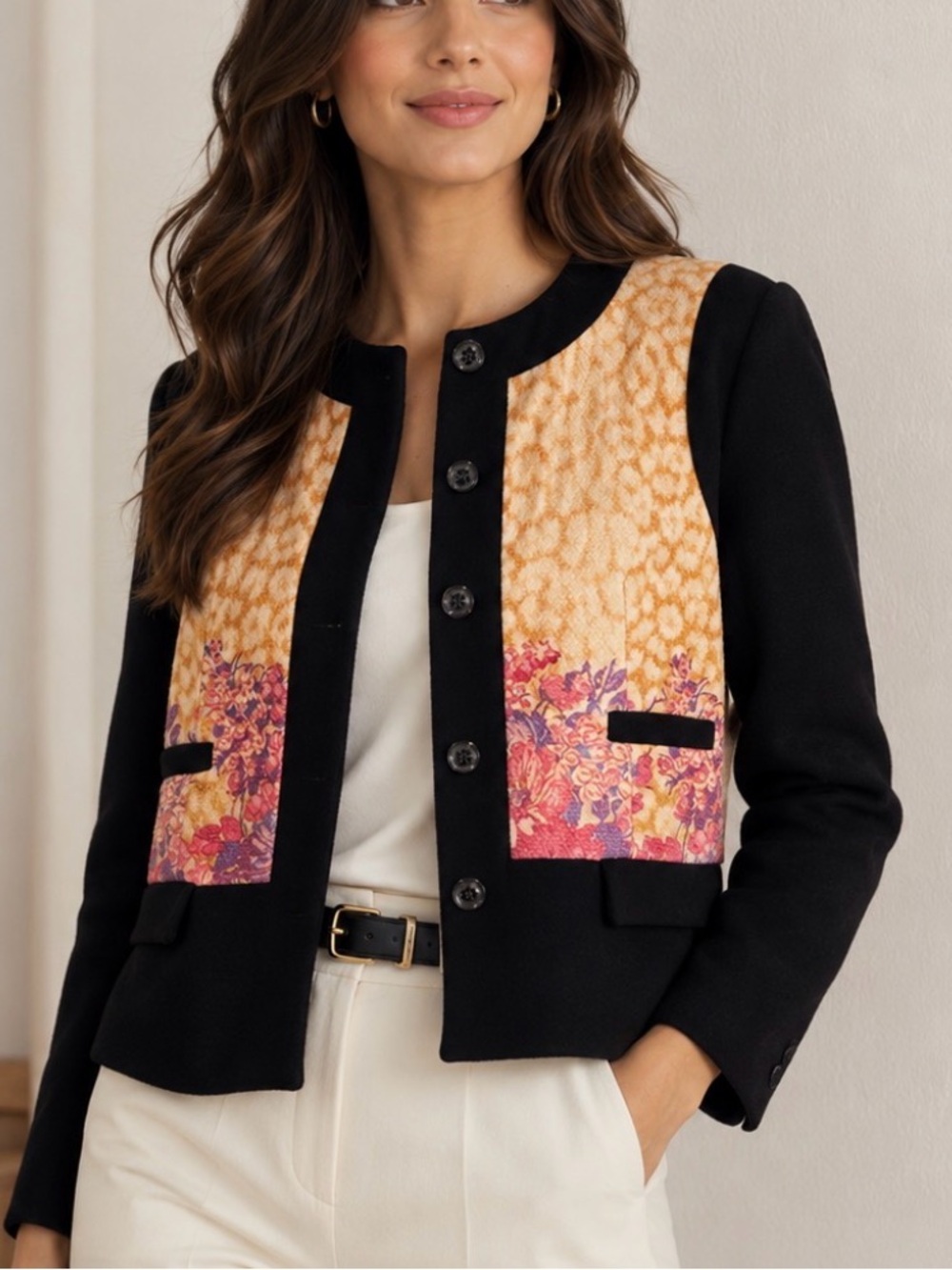 Peter Som wool floral blazer size 4